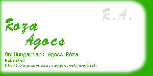 roza agocs business card