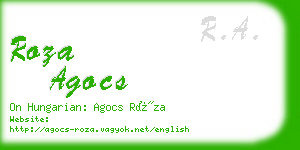 roza agocs business card